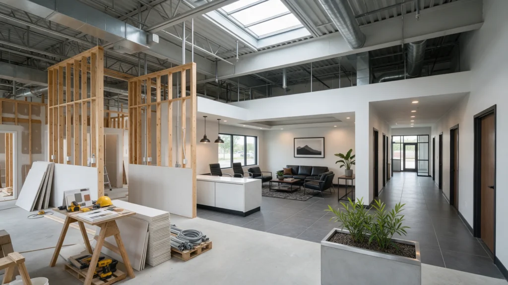Illustrative commercial interior renovation and tenant-improvement construction