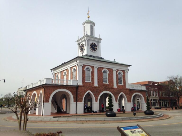 Actual Market House historic landmark in downtown Fayetteville North Carolina