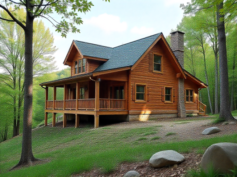 AI-generated illustration of a representative Cullowhee area property and building plan, not an actual completed client project.